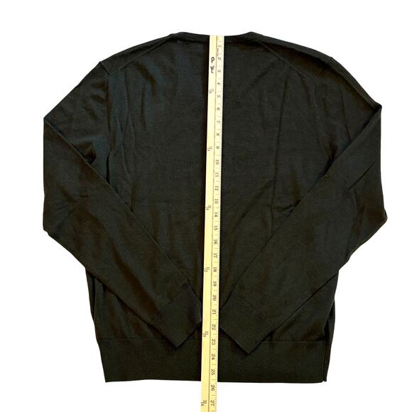 Vtg Polo Ralph Lauren Sweater Men Med Dark Green V Neck Merino Wool Long Sleeve - Picture 6 of 8